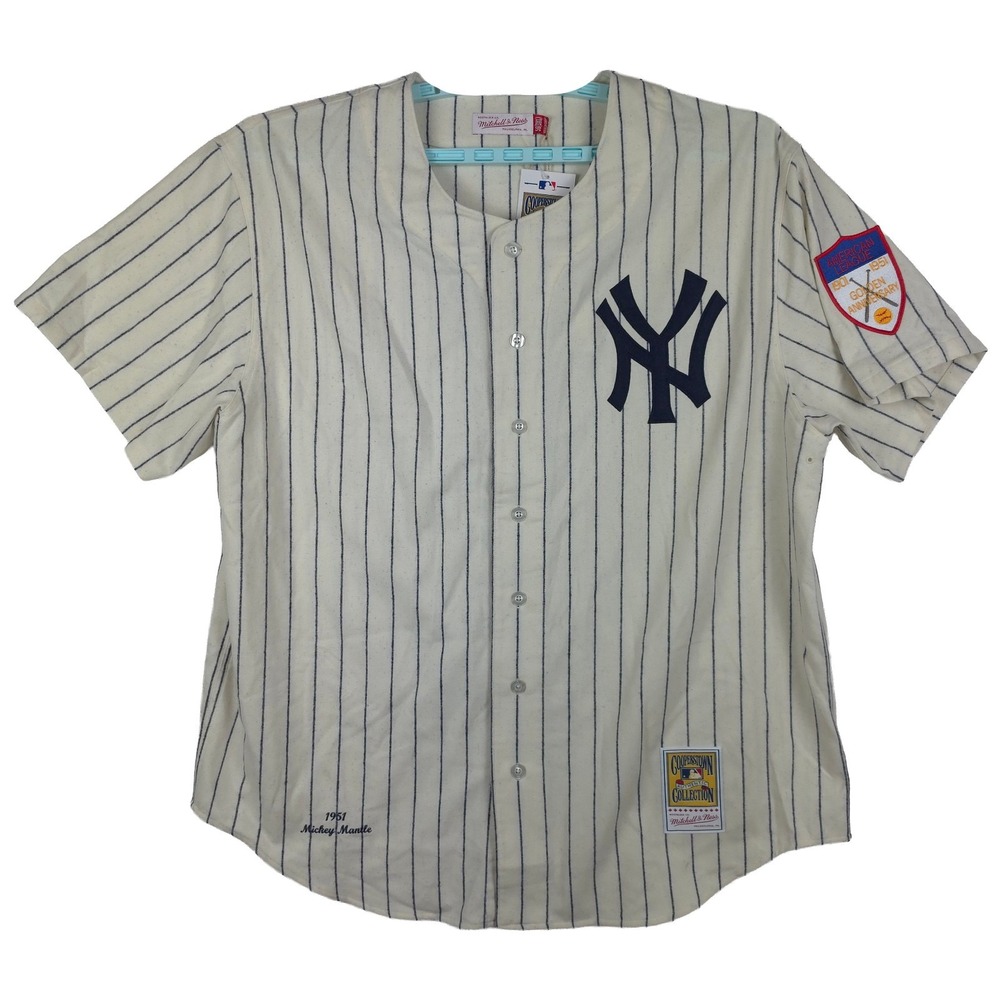 Authentic Mickey Mantle NY Yankees Mitchell & Ness MLB 3XL XXXL Jersey Cream NWT